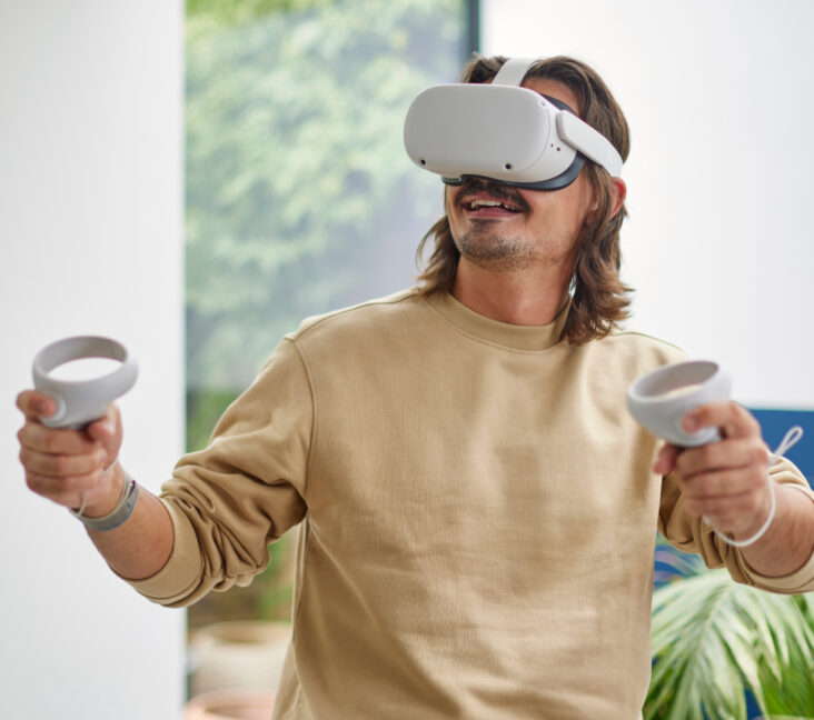 Man wearing a VR headset